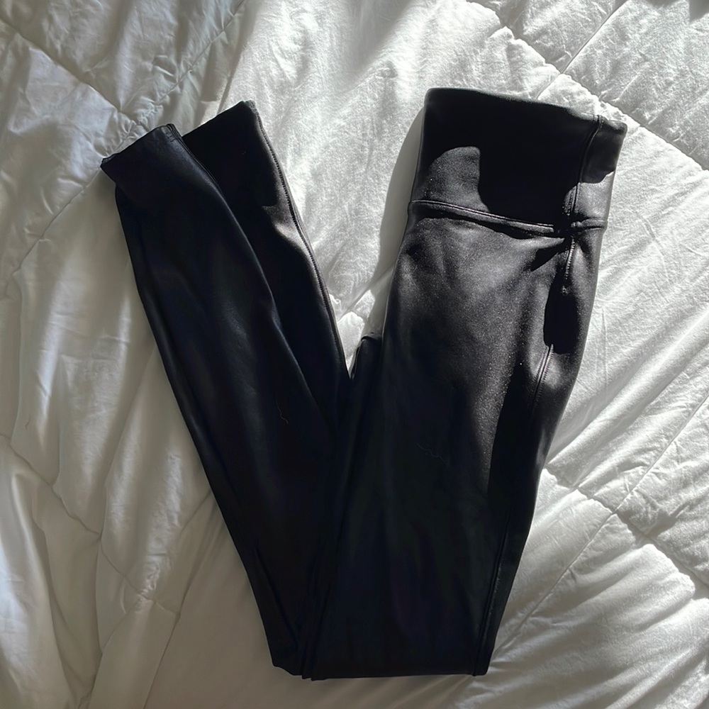 Faux leather spanx